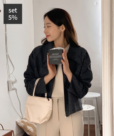 关于拉链夹克 + 羊角面包短袖针织（30% 羊毛） 女装购物中心DALTT