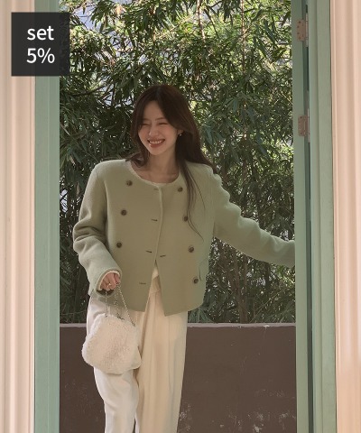 Berga 短款手工大衣（90% 羊毛）+ Bonbon 方形针织 + 博物馆羊毛休闲裤 女装购物中心DALTT